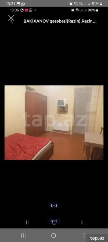 Kirayə verilir 1 otaqlı həyət evi