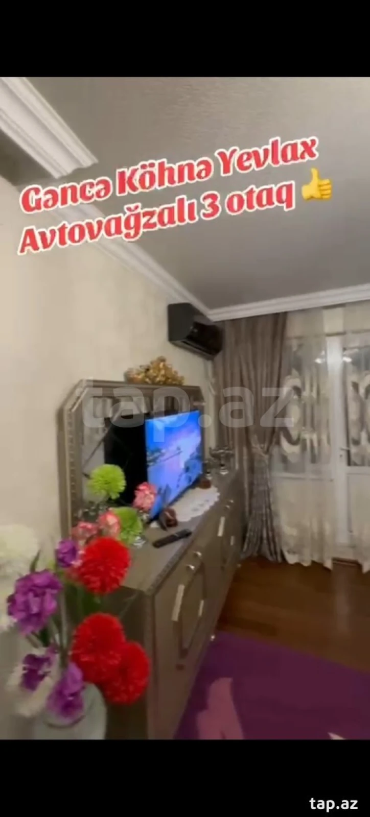 Satılır 3 otaqlı mənzil 60 m²