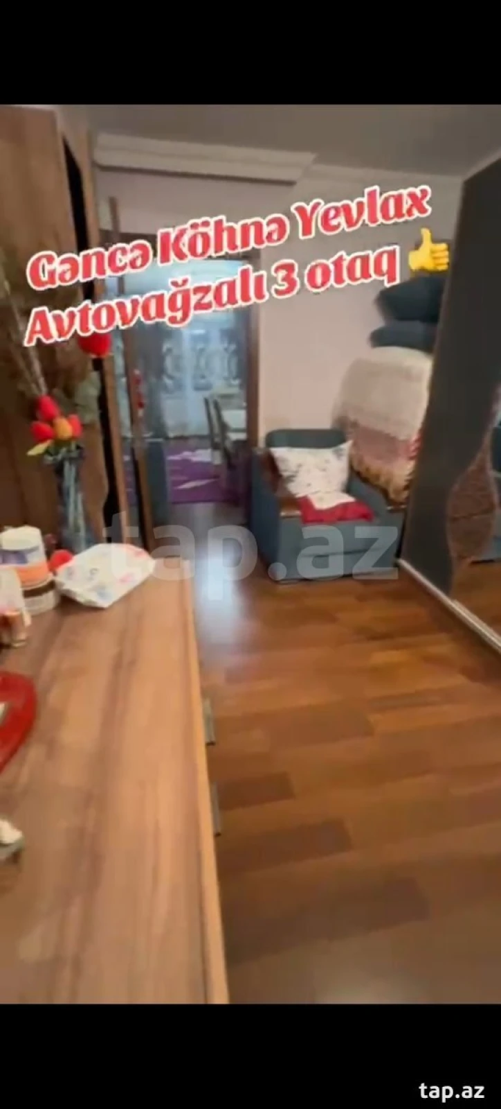 Satılır 3 otaqlı mənzil 60 m²