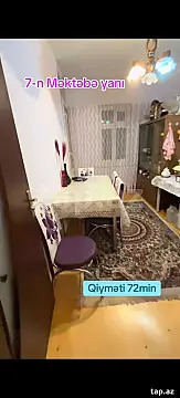 Satılır 3 otaqlı mənzil 64 m²