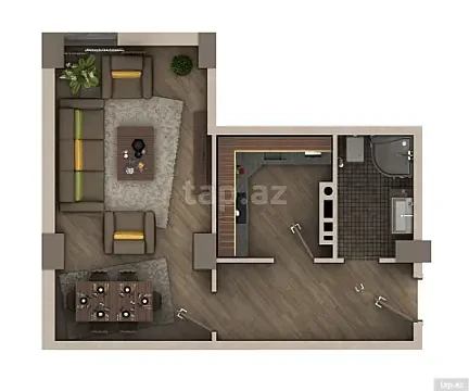 Satılır 1 otaqlı yeni tikili 47.5 m² — Xırdalan, Xırdalan 1 otaq 47.50 m²