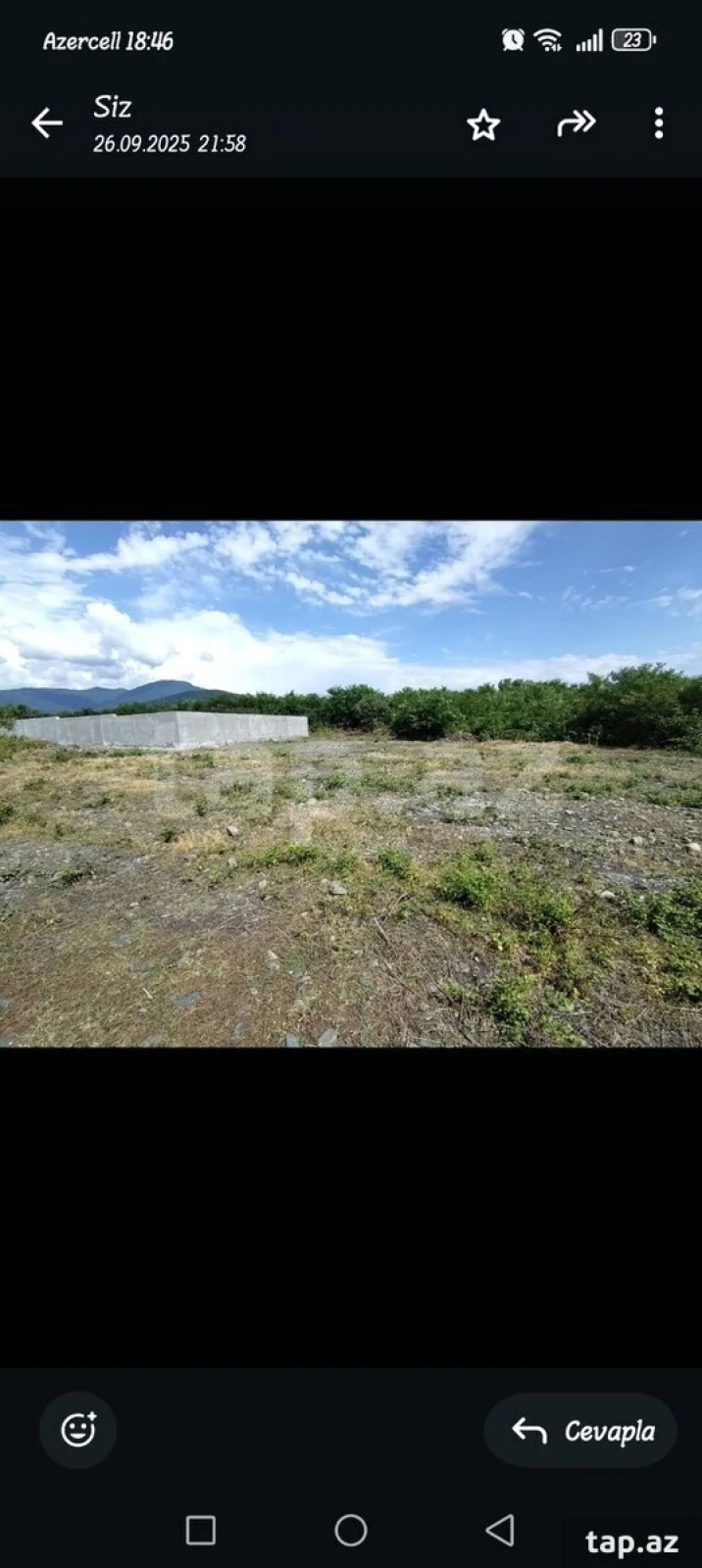Satılır torpaq sahəsi