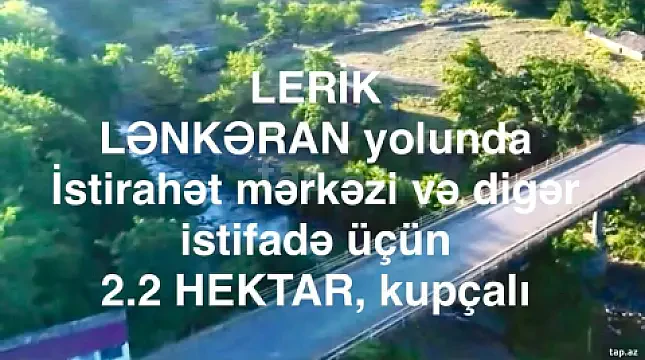 Satılır torpaq sahəsi — Lerik