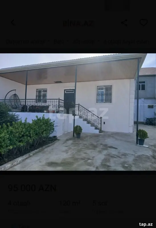 Satılır 3 otaqlı həyət evi 120 m²