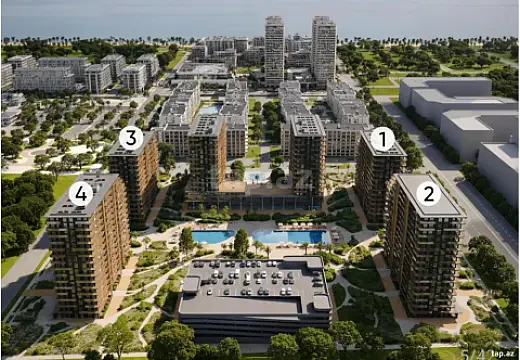 Satılır 1 otaqlı yeni tikili 38 m² — Bakı, Nardaran 1 otaq 38.00 m²