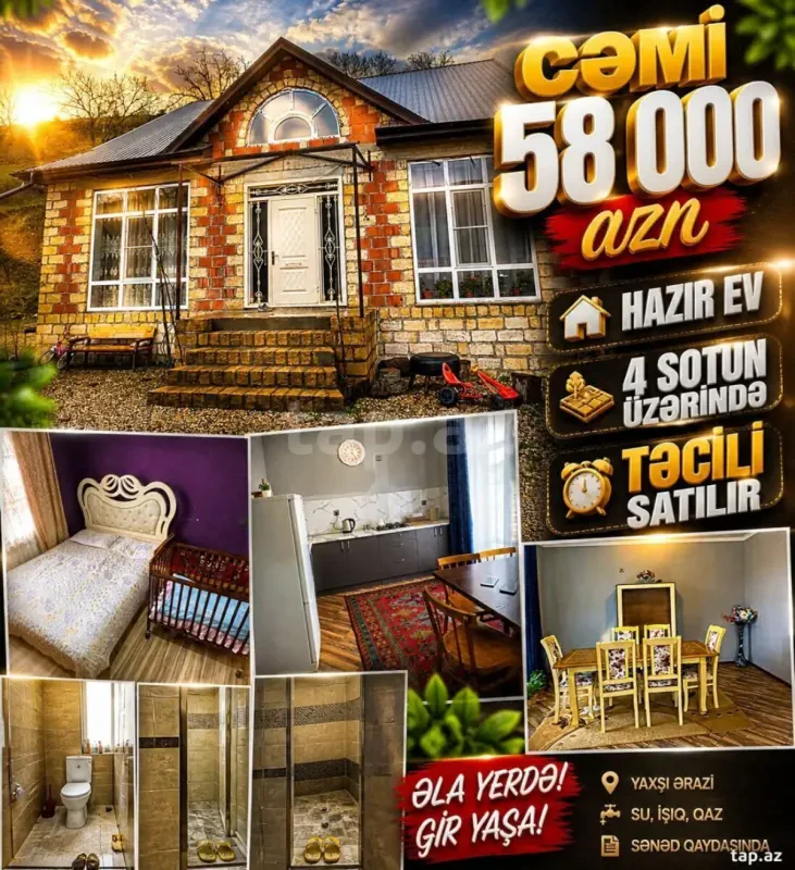 Satılır 3 otaqlı həyət evi 400 m²