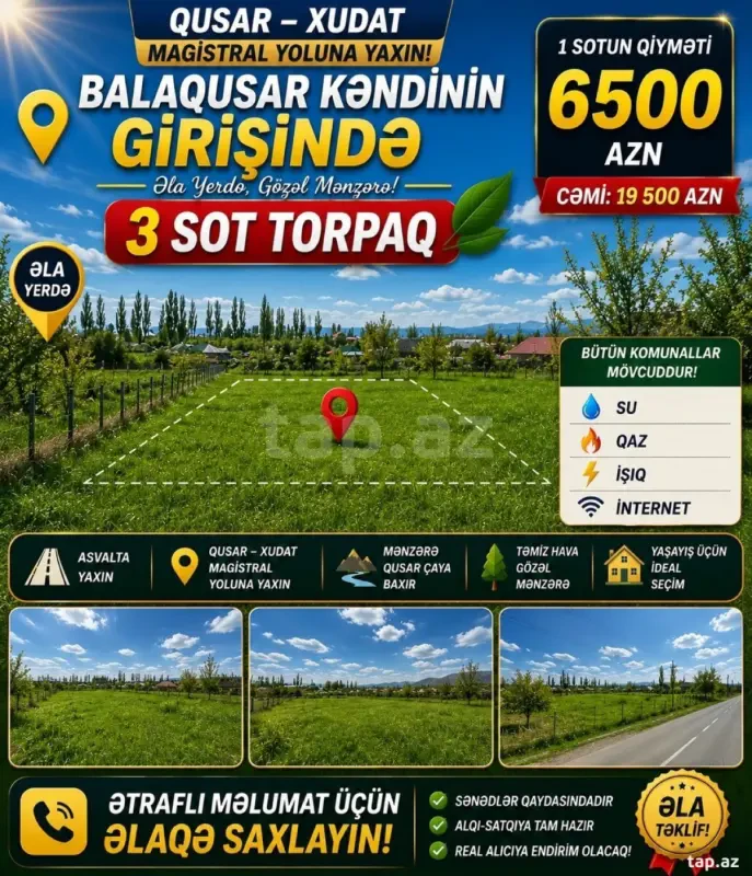 Satılır torpaq sahəsi