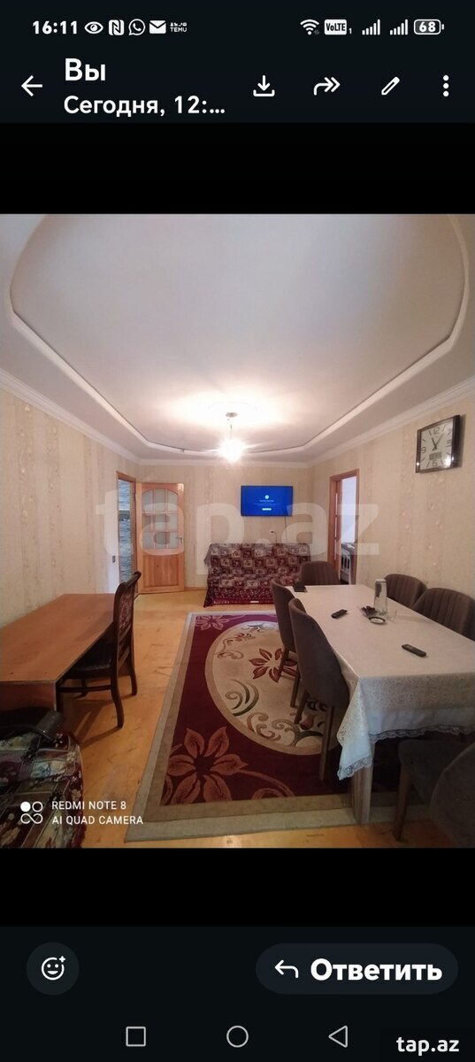 Satılır 2 otaqlı mənzil 46 m²