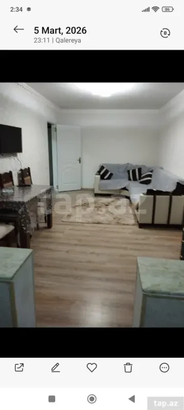 Kirayə verilir 2 otaqlı mənzil 50 m²