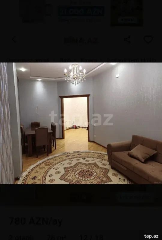 Kirayə verilir 2 otaqlı yeni tikili 80 m²