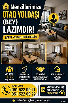 Kirayə verilir 2 otaqlı mənzil 60 m² — Bakı, Memar Əcəmi yanı 2 otaq 60.00 m²
