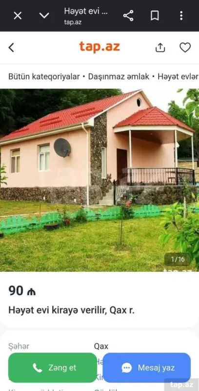 Kirayə verilir 3 otaqlı həyət evi 70 m²