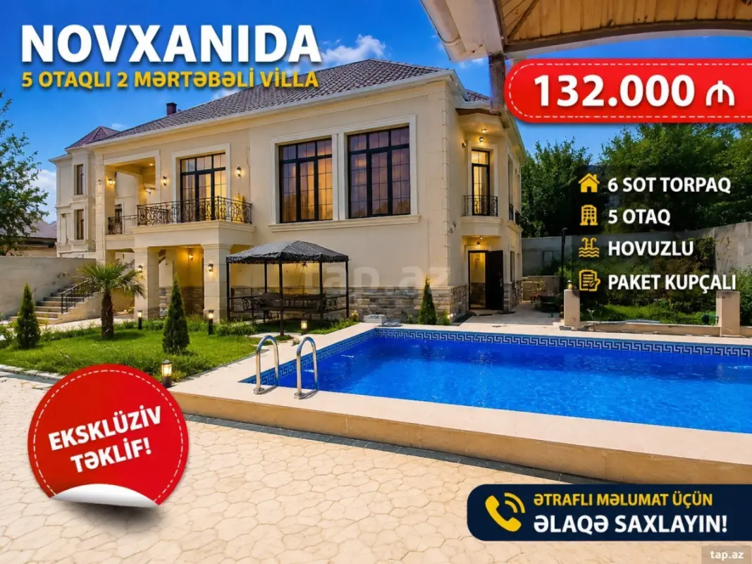 Satılır 6 otaqlı həyət evi 150 m²