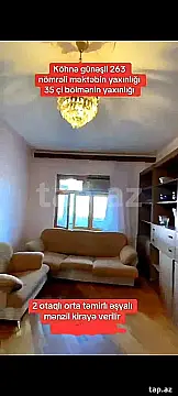 Kirayə verilir 2 otaqlı mənzil 77 m² — Bakı, Köhnə Günəşli 2 otaq 77.00 m²