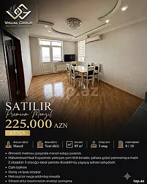 Satılır 3 otaqlı yeni tikili 85 m² — Bakı 3 otaq 85.00 m²