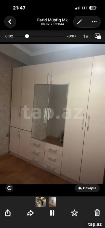 Kirayə verilir 1 otaqlı mənzil 38 m²