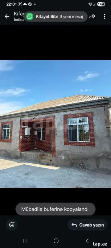 Satılır 3 otaqlı həyət evi 110 m²
