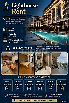 Kirayə verilir 2 otaqlı yeni tikili 78 m² — Bakı, Nardaran 2 otaq 78.00 m²