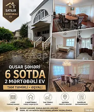 Satılır 6 otaqlı həyət evi 600 m² — Qusar 6 otaq 600.00 m²