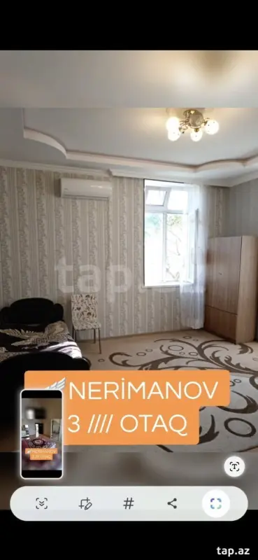 Kirayə verilir 3 otaqlı mənzil 80 m²