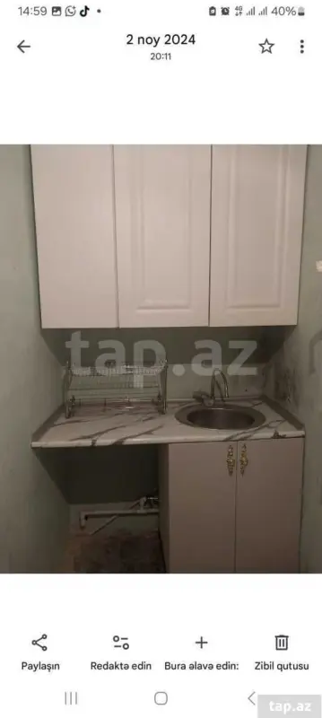 Kirayə verilir 2 otaqlı mənzil 35 m²