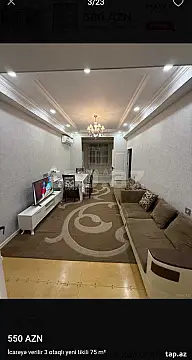 Kirayə verilir 3 otaqlı yeni tikili 75 m² — Xırdalan, Xırdalan 3 otaq 75.00 m²