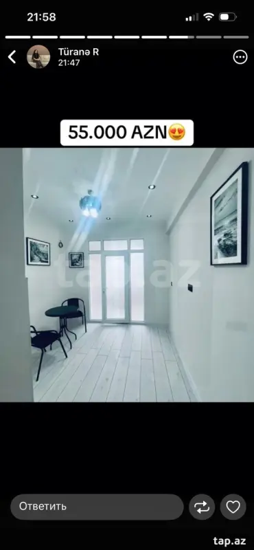 Satılır 2 otaqlı yeni tikili 28 m²