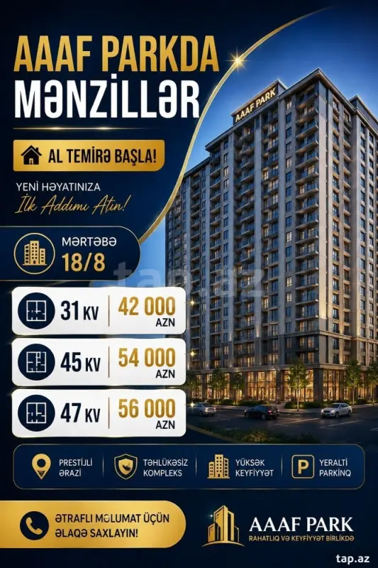 Satılır 1 otaqlı yeni tikili 31 m²