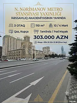 Satılır 3 otaqlı yeni tikili 110 m² — Bakı, Nərimanov 3 otaq 110.00 m²