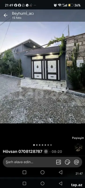 Satılır 3 otaqlı həyət evi 95 m²