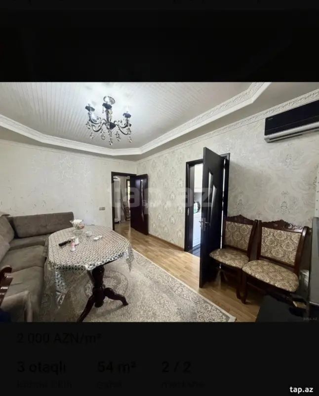 Satılır 3 otaqlı mənzil 54 m²