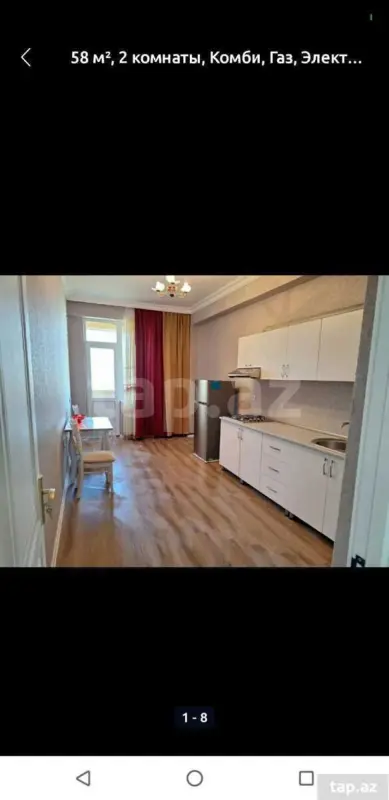 Kirayə verilir 1 otaqlı yeni tikili 58 m²