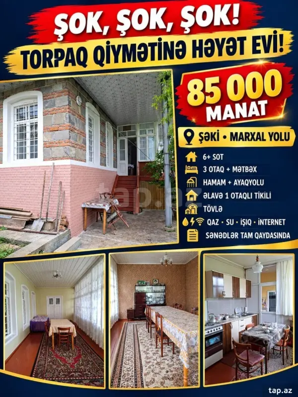 Satılır 3 otaqlı həyət evi 120 m²