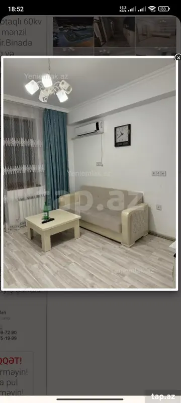 Kirayə verilir 2 otaqlı yeni tikili 60 m²