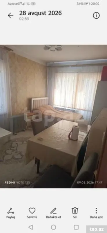 Kirayə verilir 1 otaqlı mənzil 50 m²