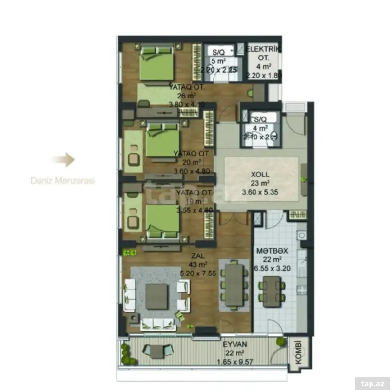 Satılır 4 otaqlı yeni tikili 185 m²