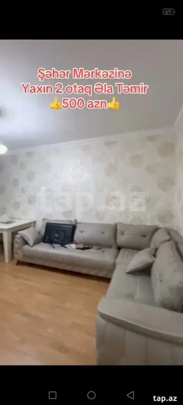 Kirayə verilir 2 otaqlı mənzil 45 m²