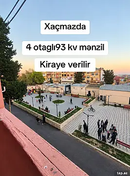 Kirayə verilir 4 otaqlı mənzil 93 m² — Xaçmaz 4 otaq 93.00 m²