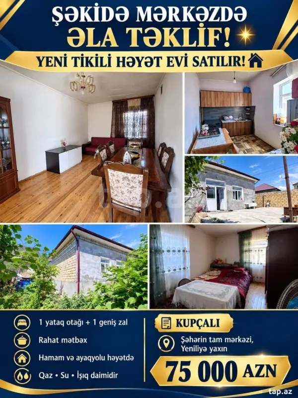 Satılır 2 otaqlı həyət evi 80 m²