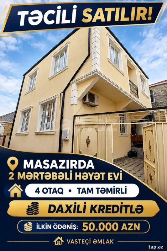 Satılır 4 otaqlı həyət evi 110 m²