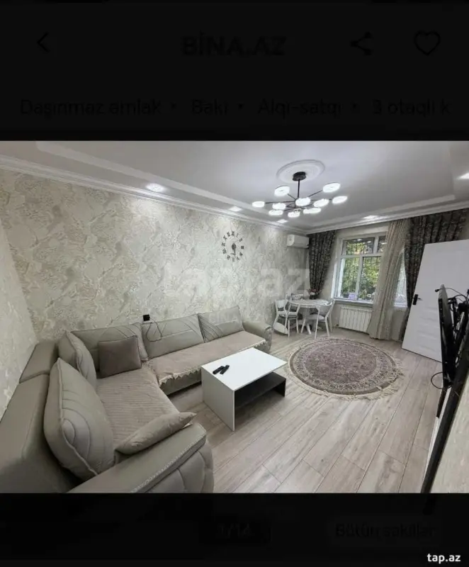 Satılır 3 otaqlı mənzil 65 m²