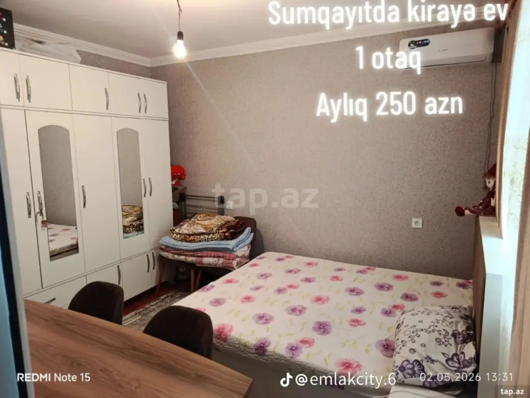 Kirayə verilir 1 otaqlı mənzil 35 m²