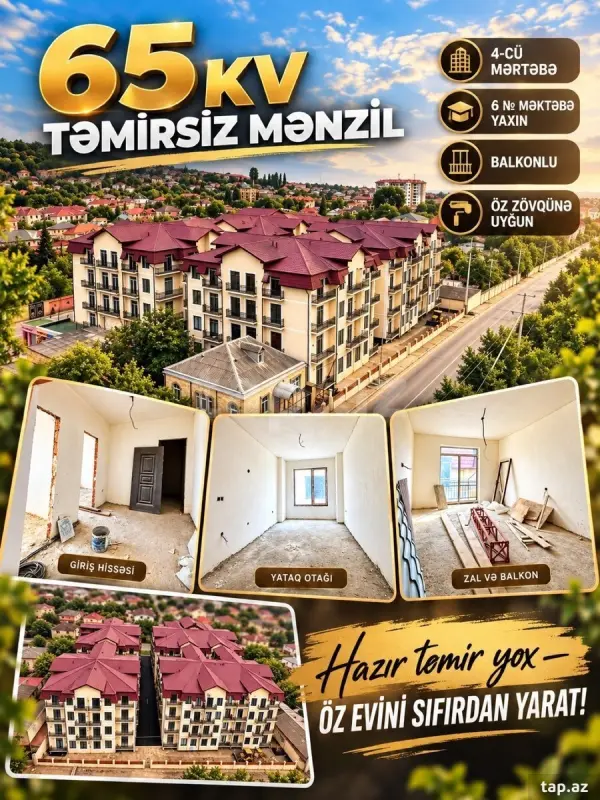 Satılır 2 otaqlı yeni tikili 40 m²