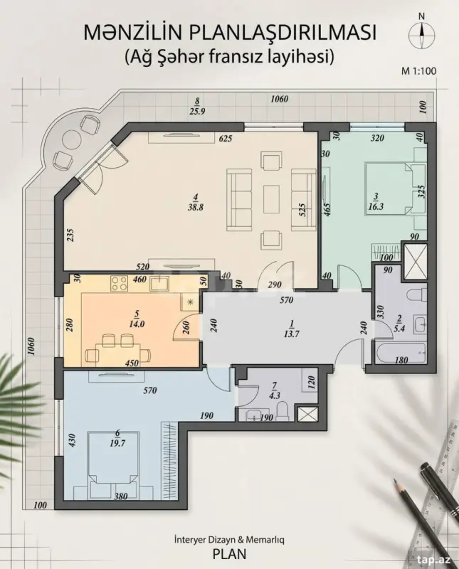 Satılır 3 otaqlı yeni tikili 144 m²