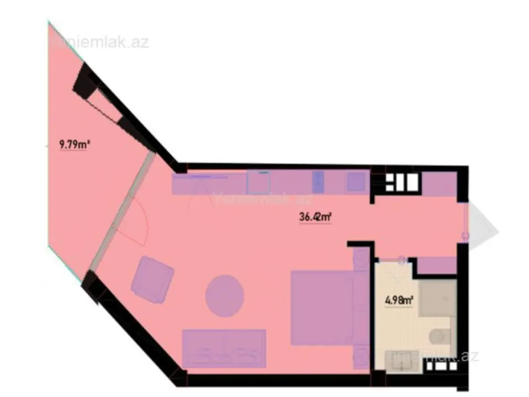 Satılır 1 otaqlı yeni tikili 58 m²