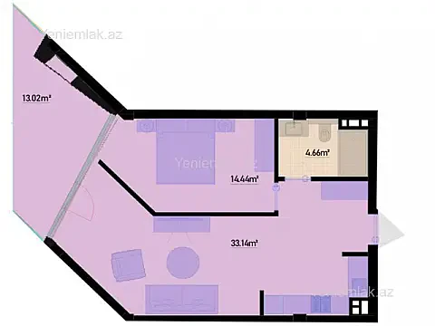 Satılır 1 otaqlı yeni tikili 73.92 m² — Bakı, Sabunçu 1 otaq 73.92 m²