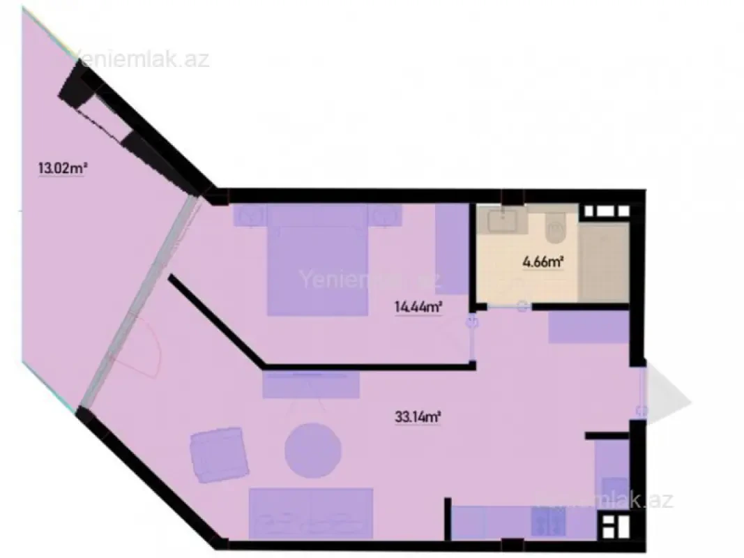Satılır 1 otaqlı yeni tikili 73.92 m²