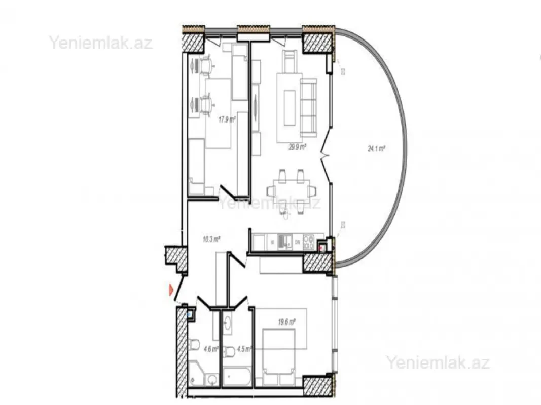 Satılır 1 otaqlı yeni tikili 128.5 m²
