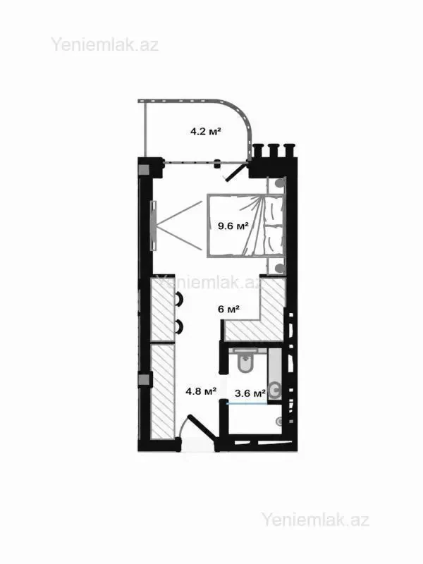 Satılır 1 otaqlı yeni tikili 35.3 m²