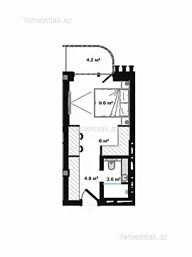 Satılır 1 otaqlı yeni tikili 35.3 m² — Bakı, Sabunçu 1 otaq 35.30 m²